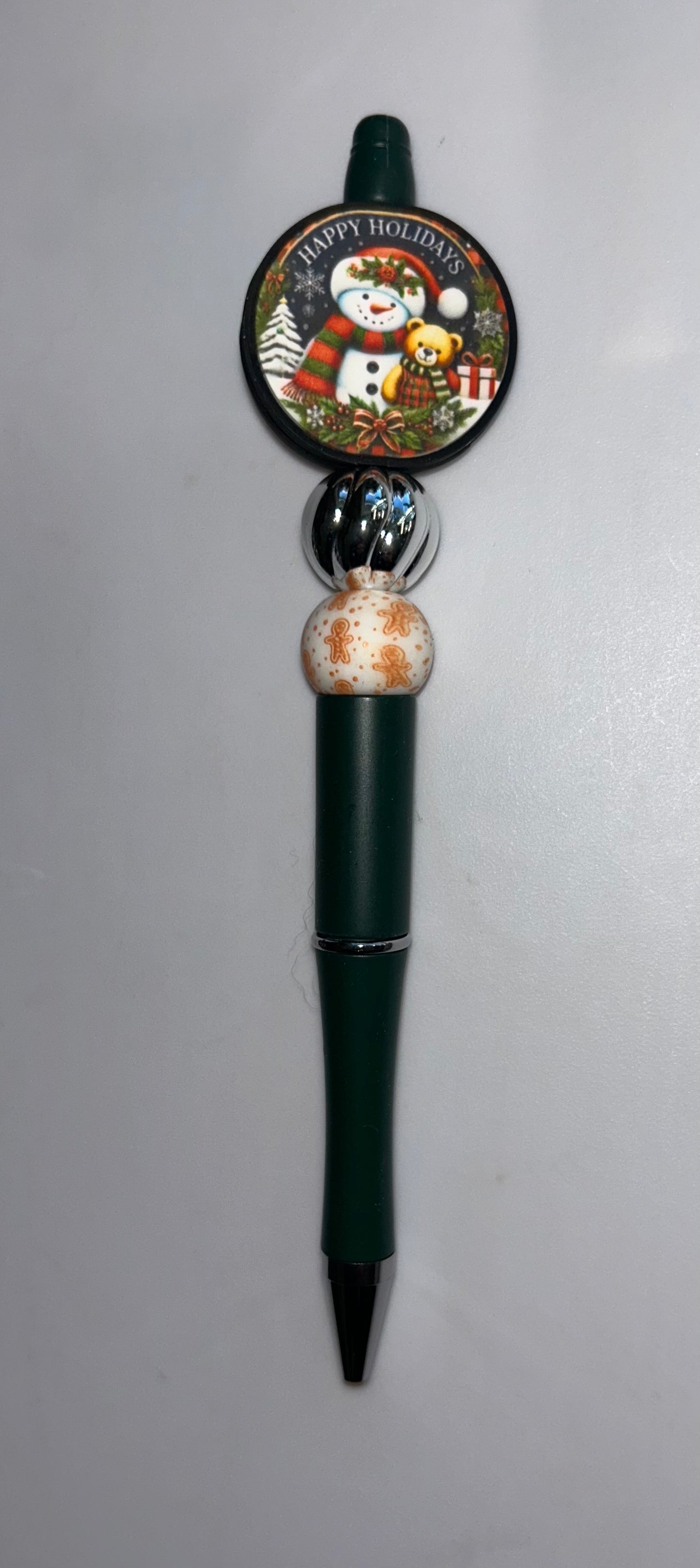 Happy Holidays Snowman Dark Green Pen