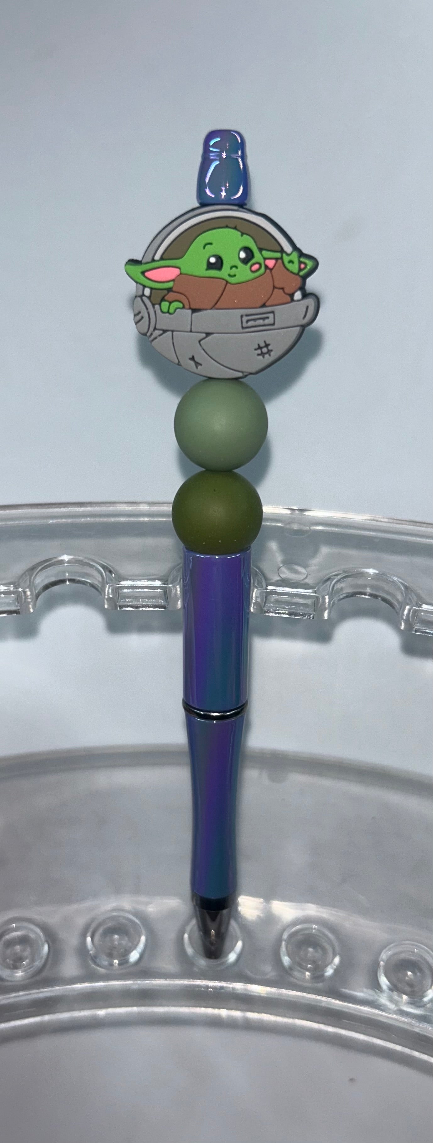 Baby Yoda Pearl Blue Pen