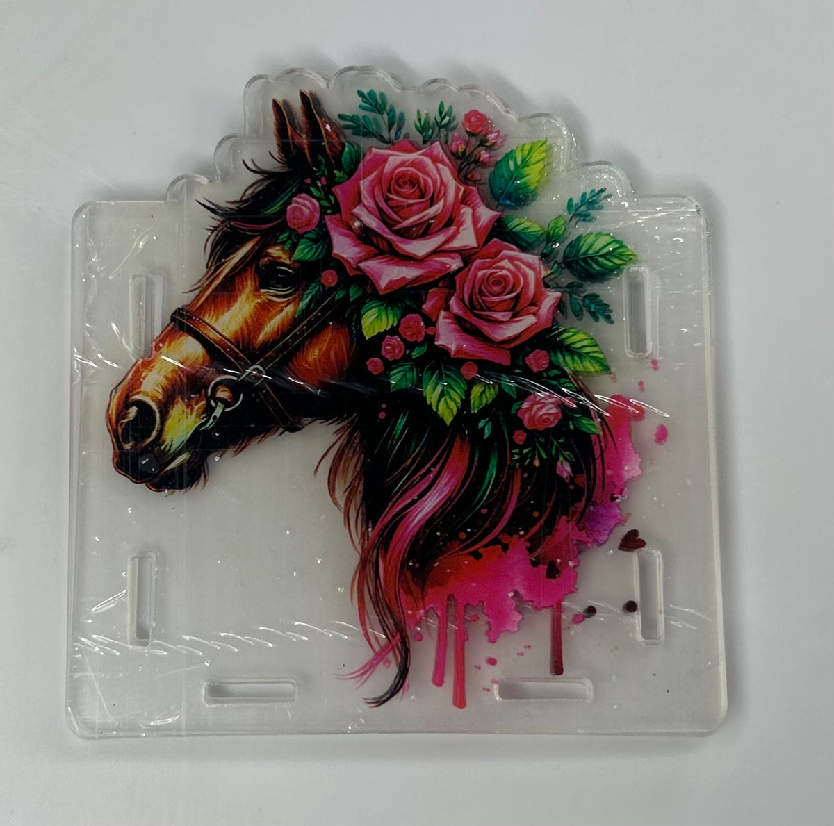 Horse Flowers Pen Holder