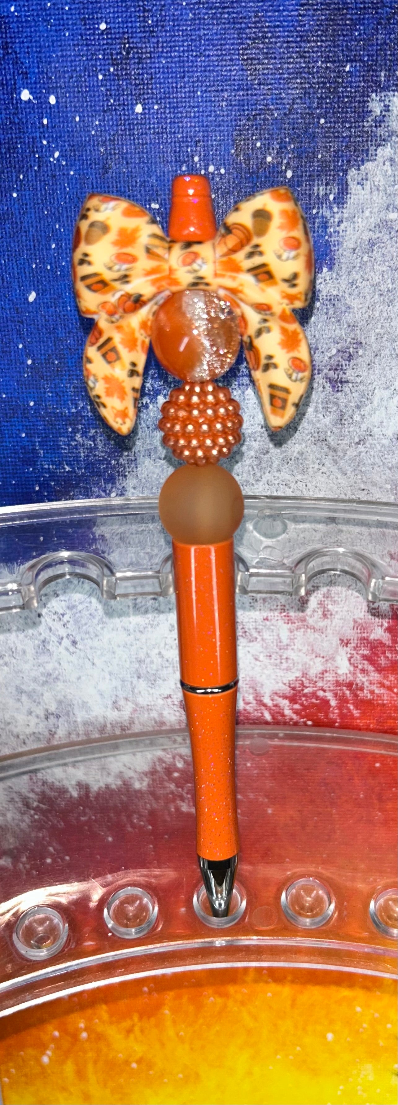Orange Fall Bow Orange Pen