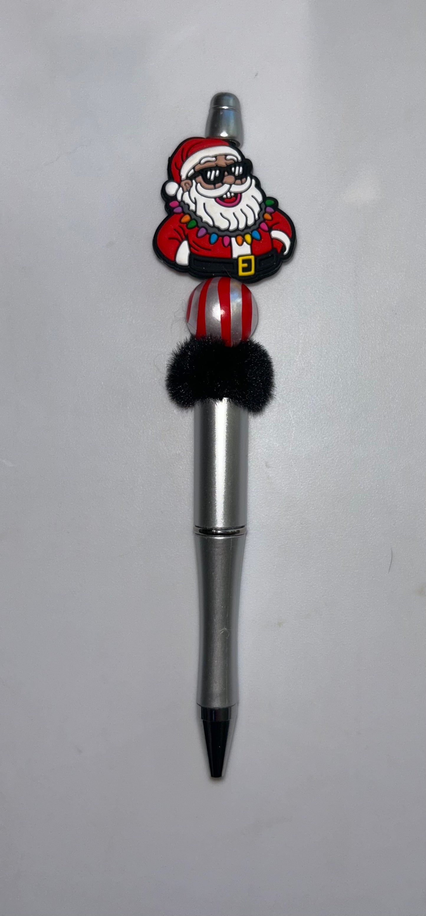 Santa With Glass Silver Pen