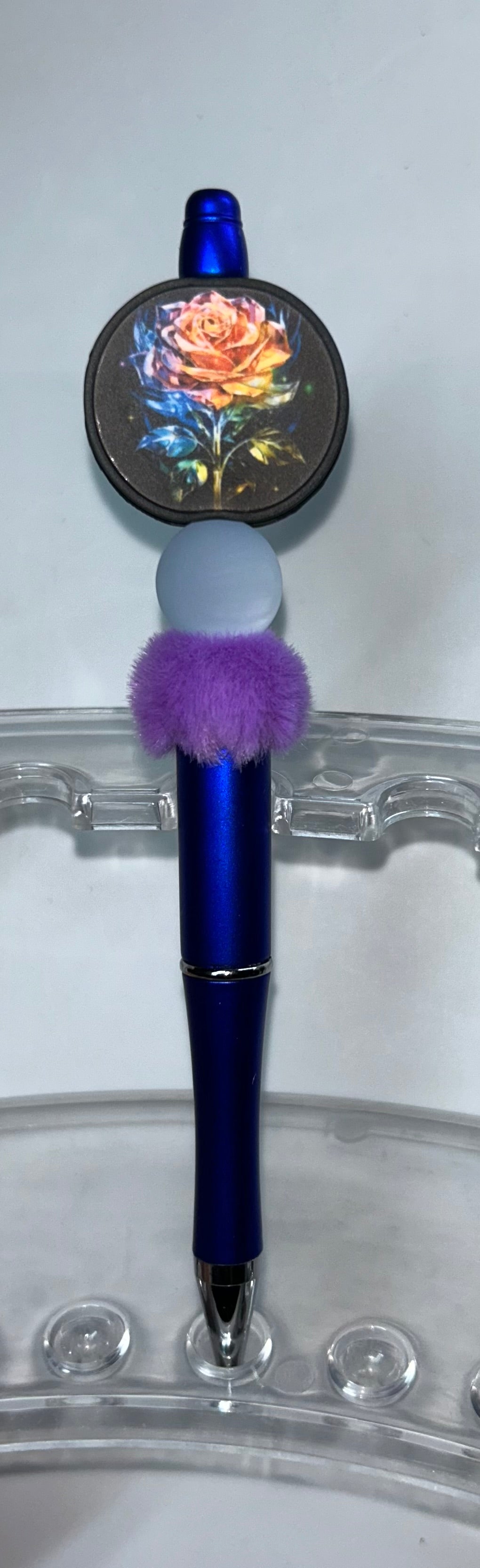 Round Rose Blue Pen