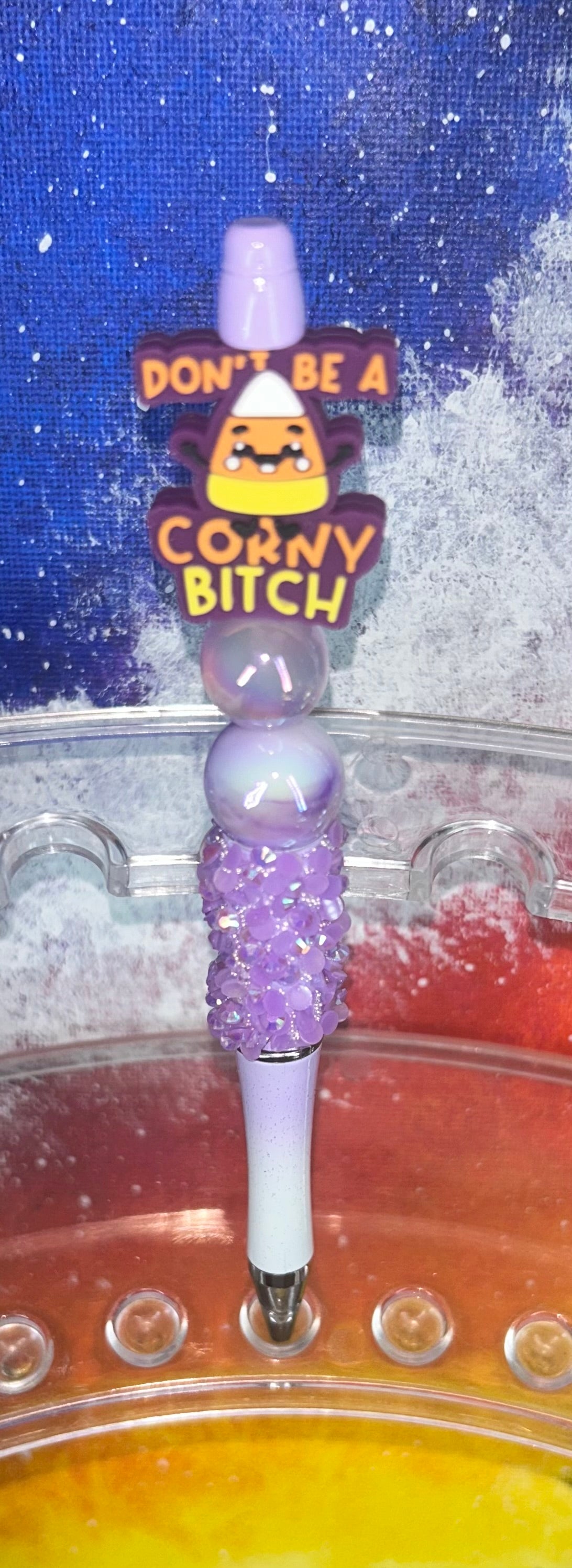 Don't Be A Corny B!tch Purple Ombre' Crystal Pen