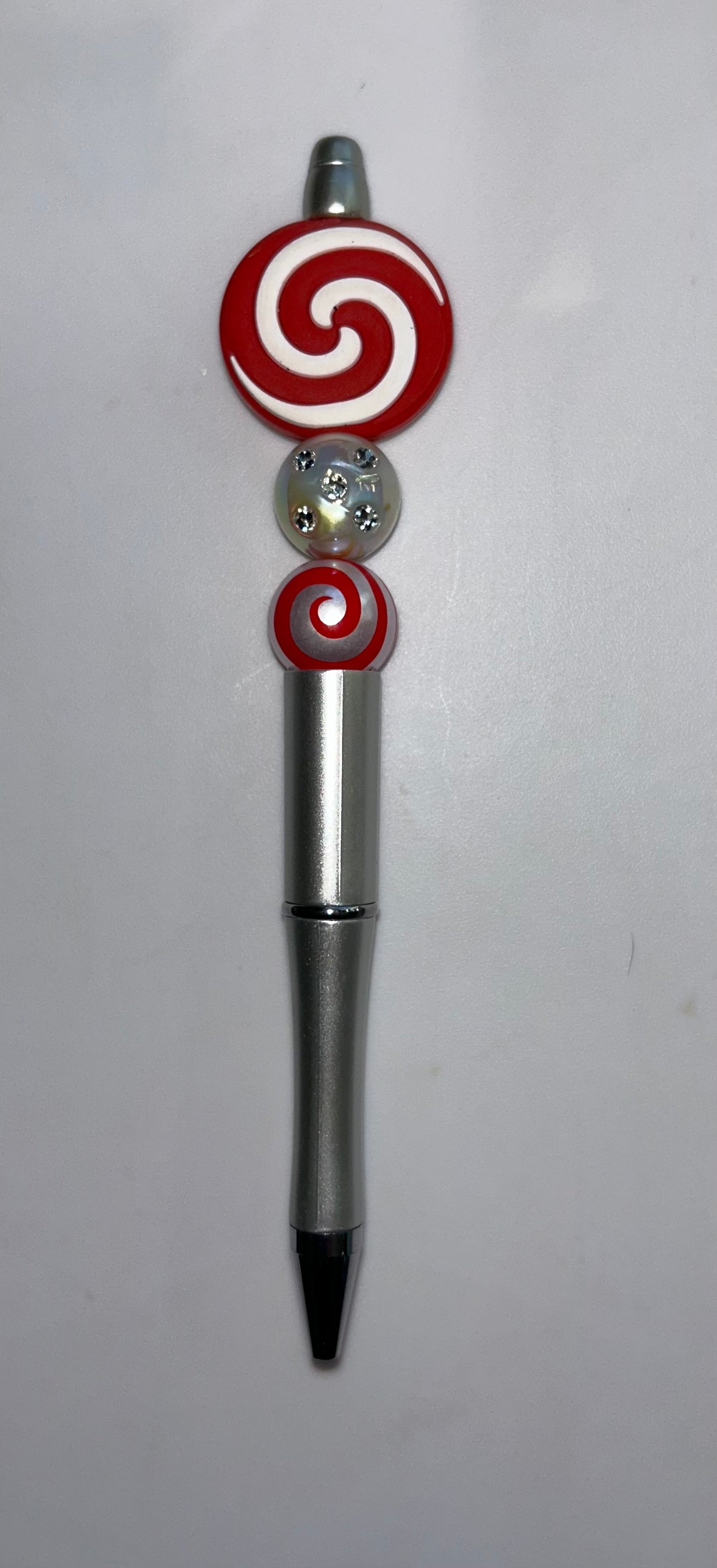 Candy Cane Swirl Silver Pen