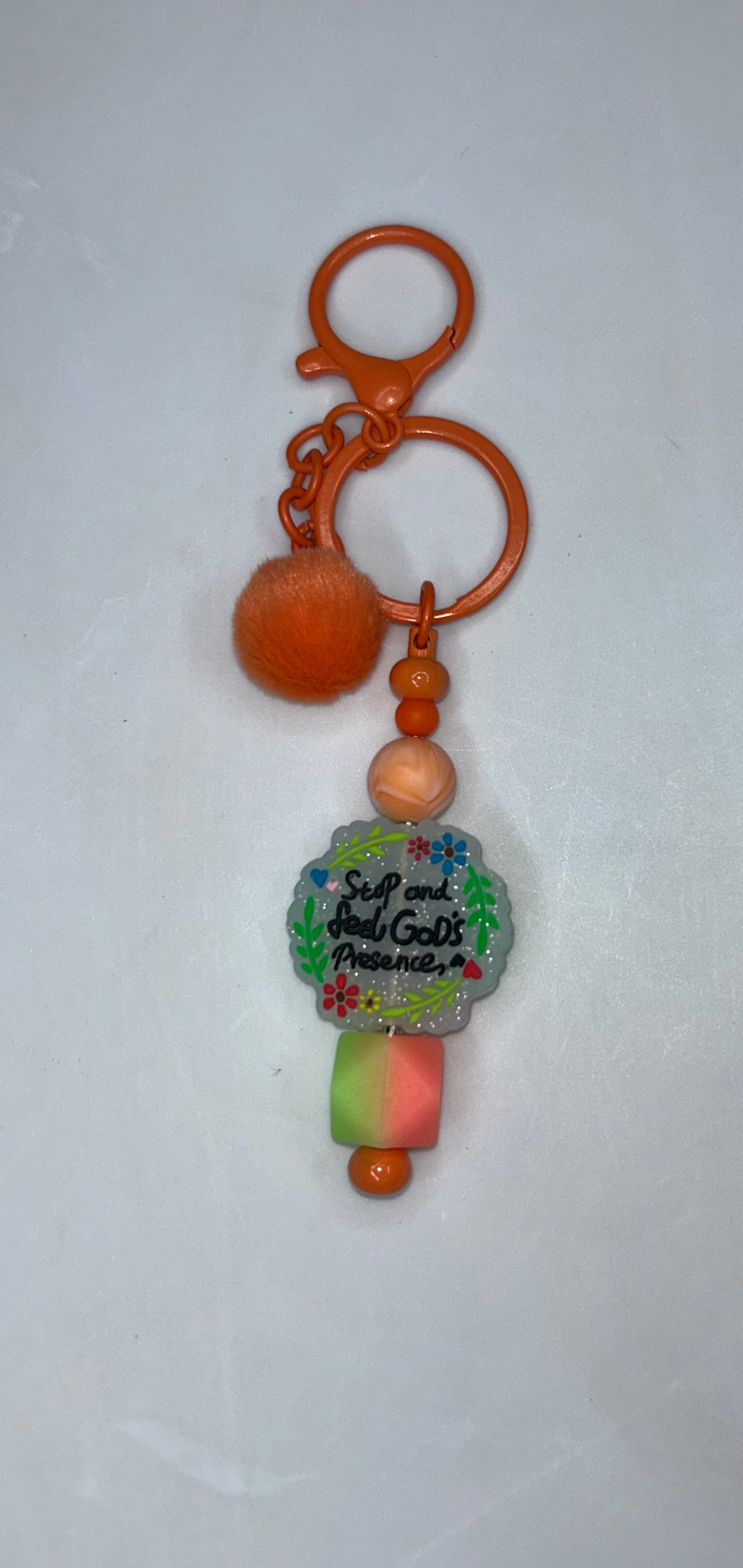 Stop and Feel God's Presence Key Chain