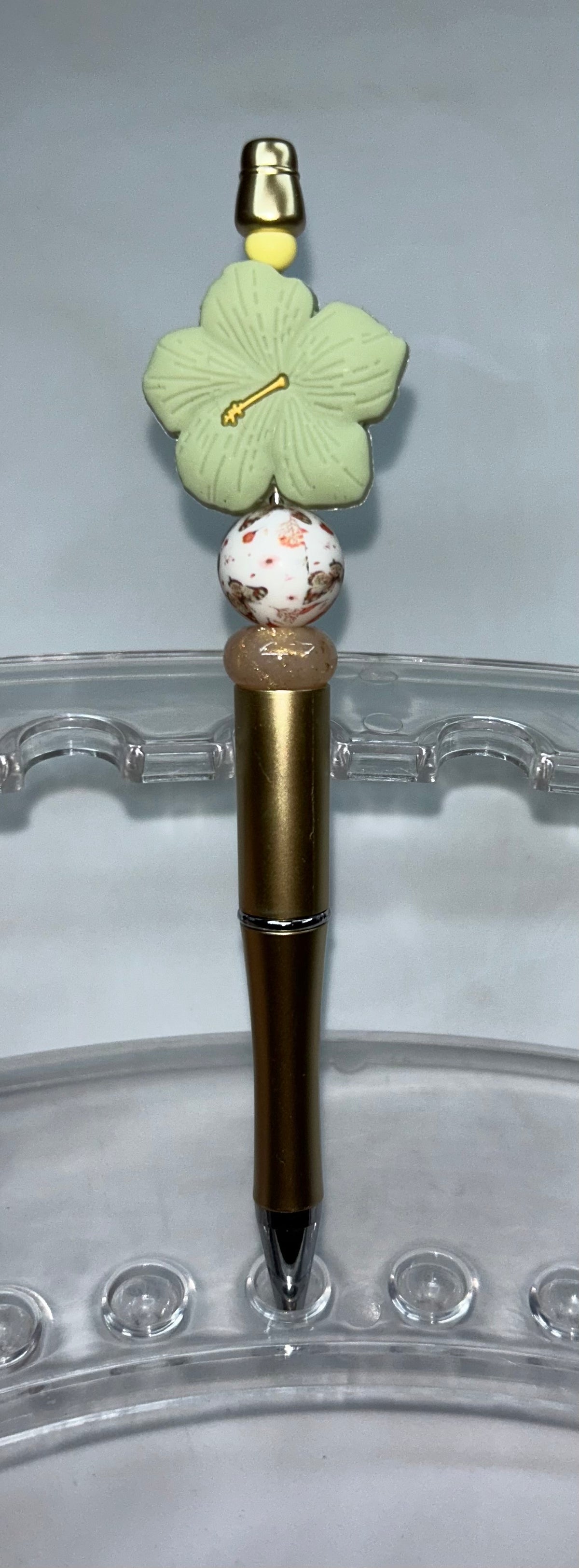 Green Flower Gold Pen