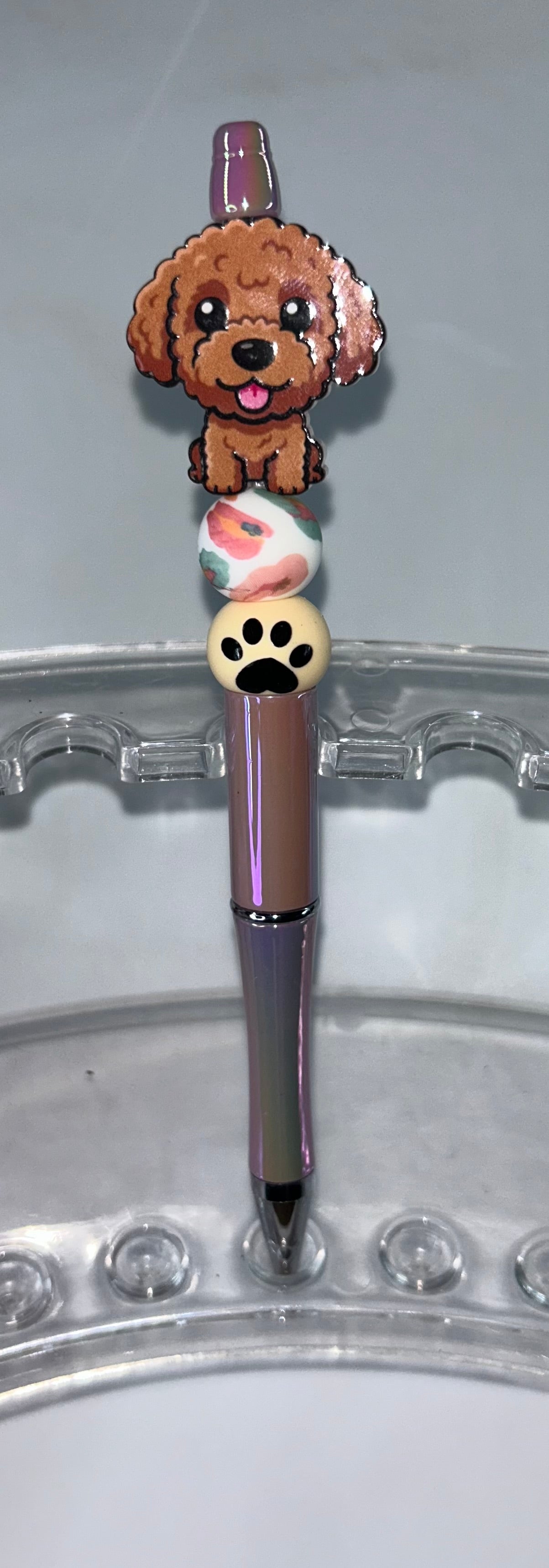 Acrylic Poodle Rose Pen