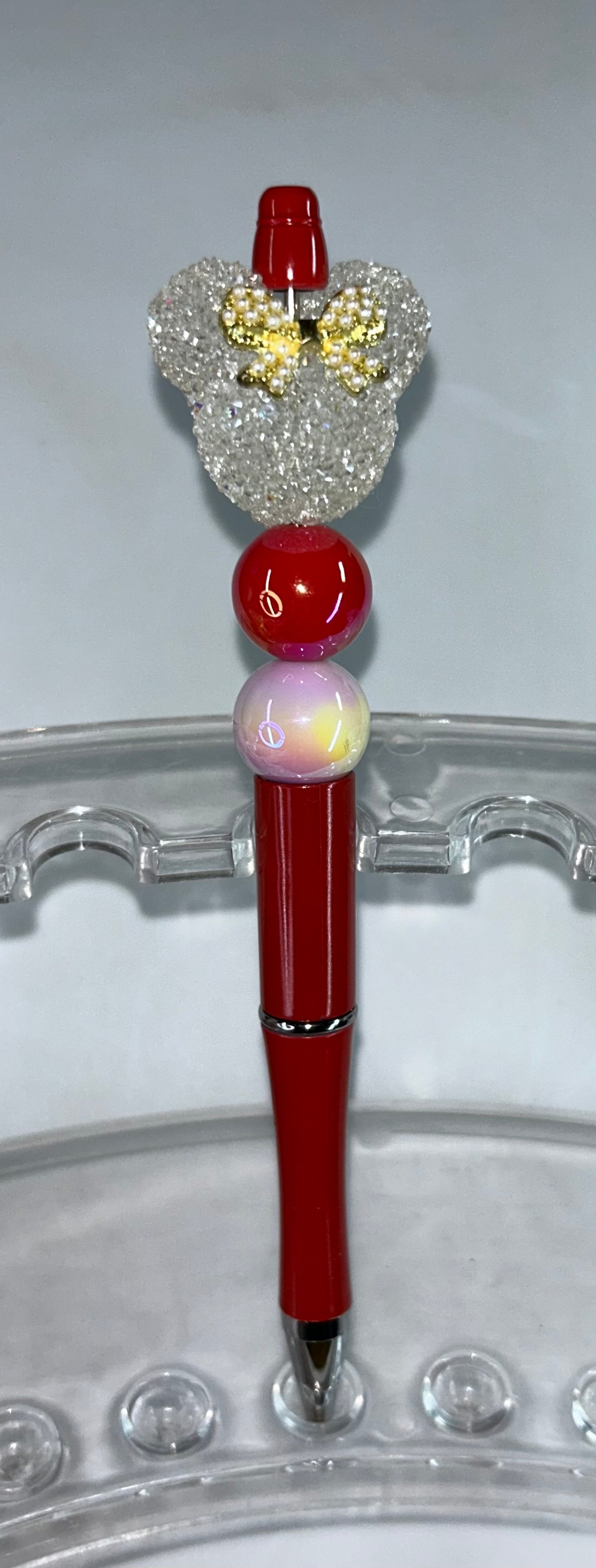 Clear Mickey Head Red Pen