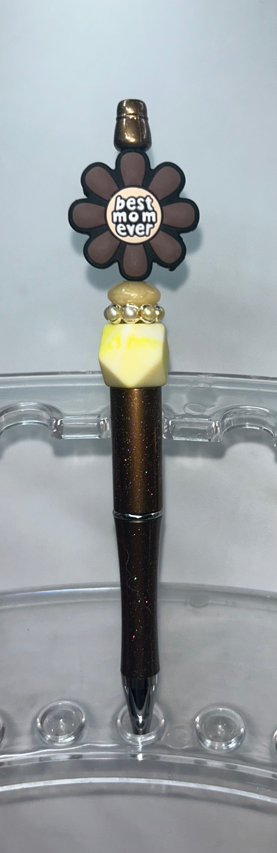 Best Mom Ever Brown Glitter Pen