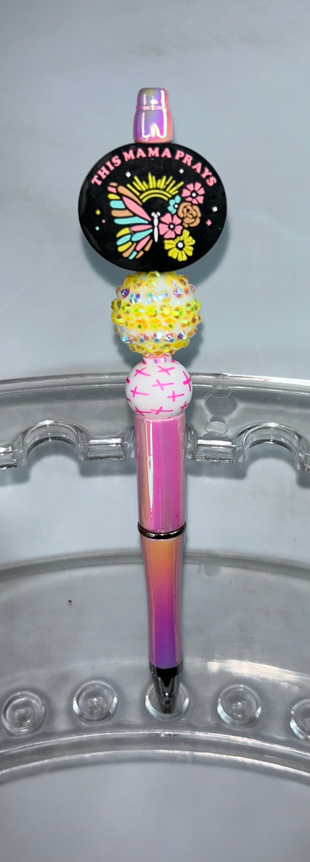 This Mama Prays Pearl Pink Pen
