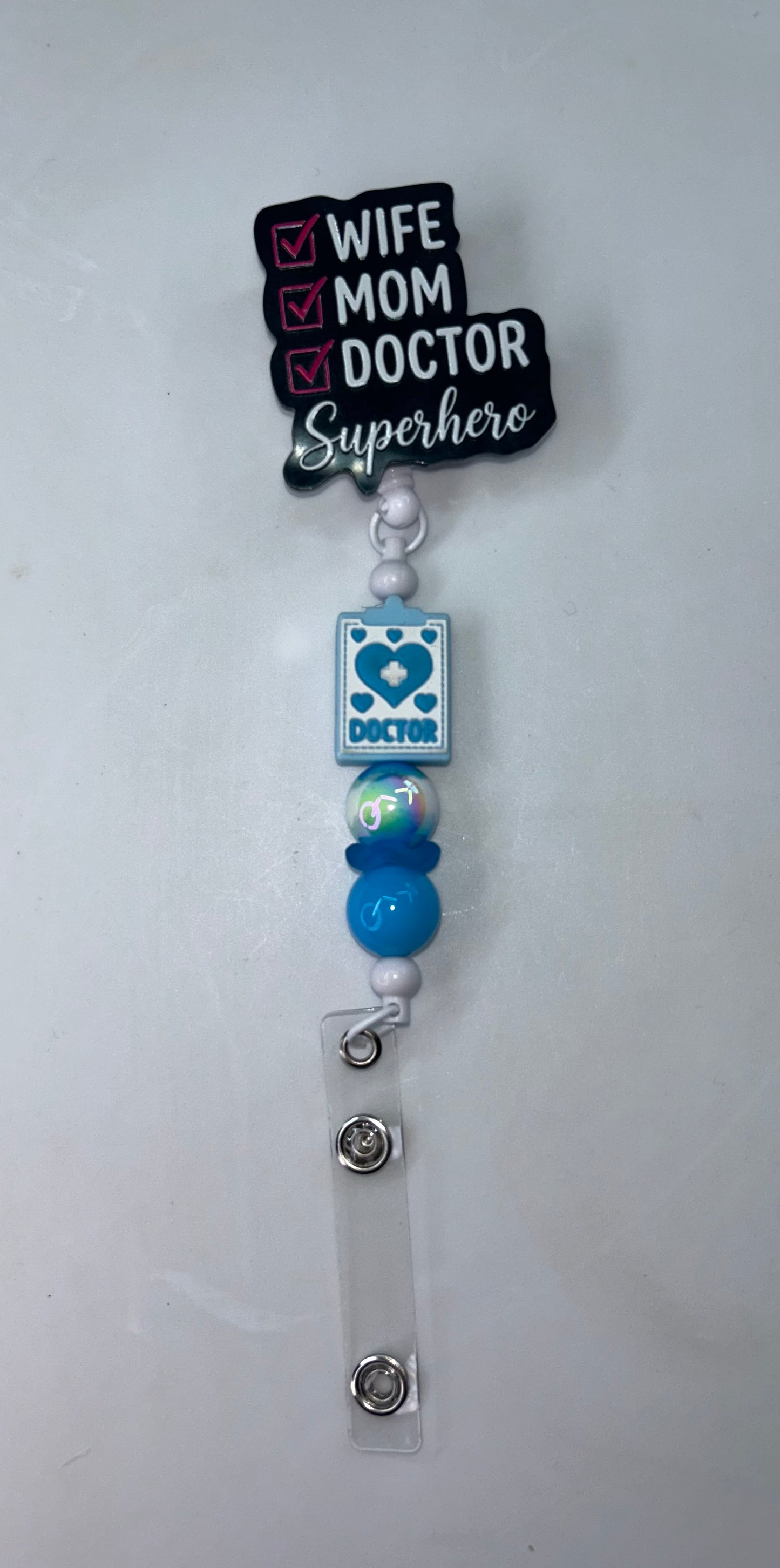 Wife Mom Doctor Superhero Badge Reel