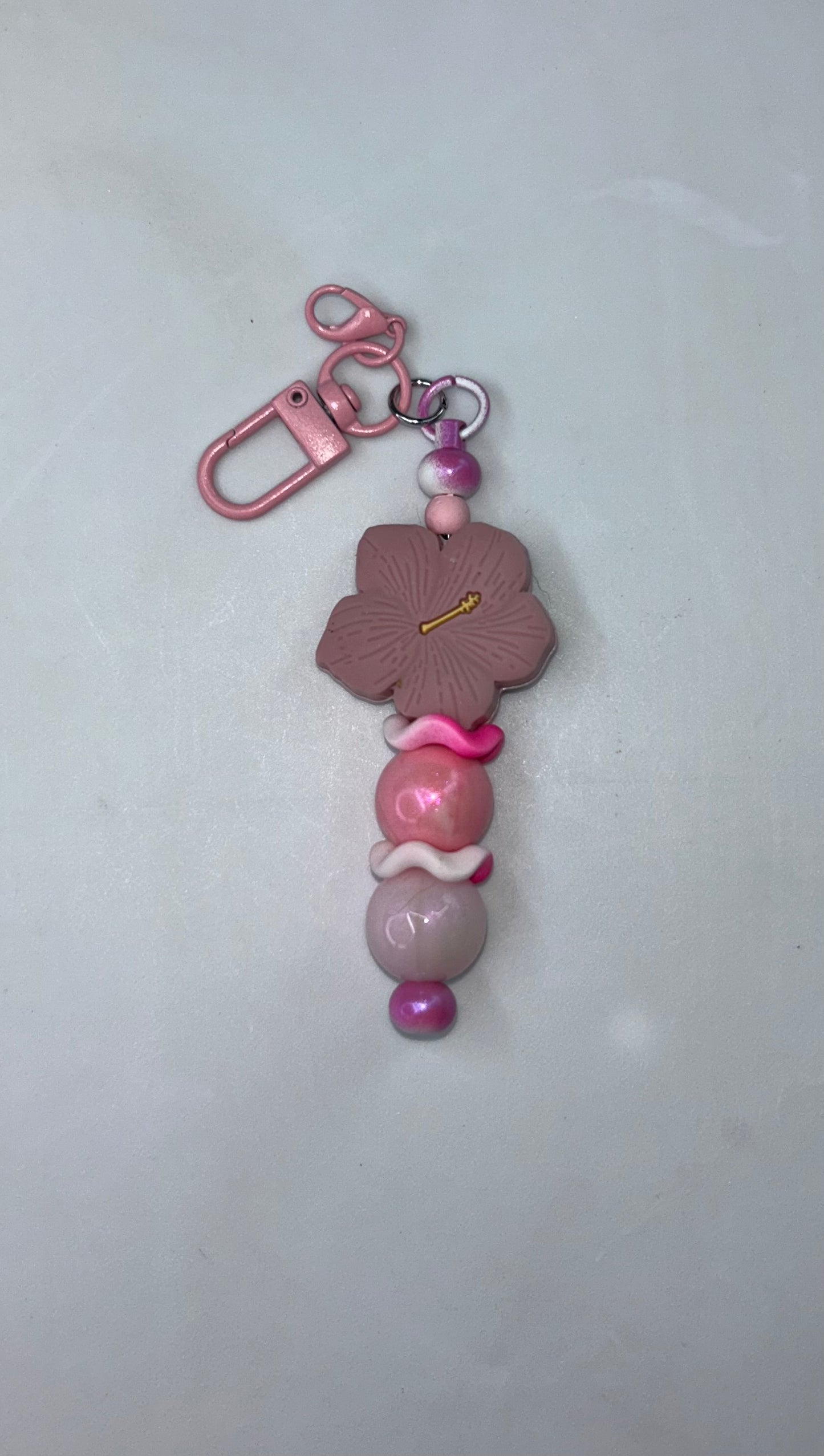 Pink Flower Key Chain