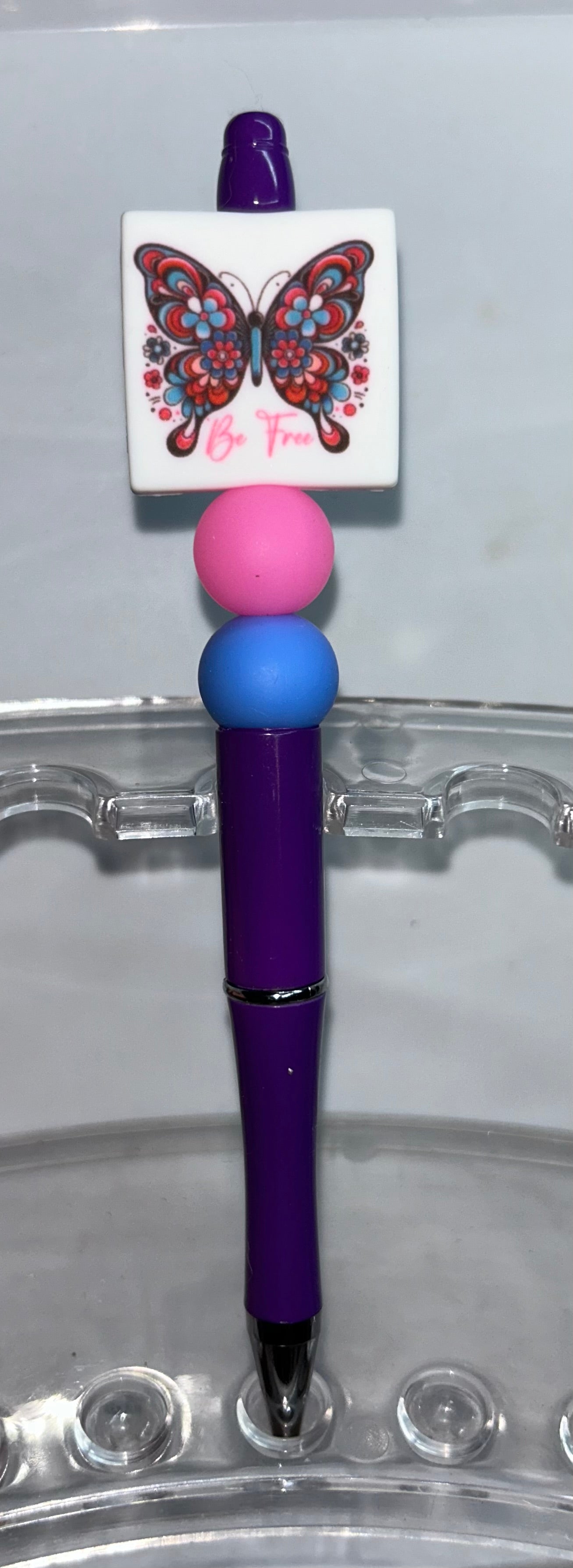 Be Free Butterfly Purple Pen