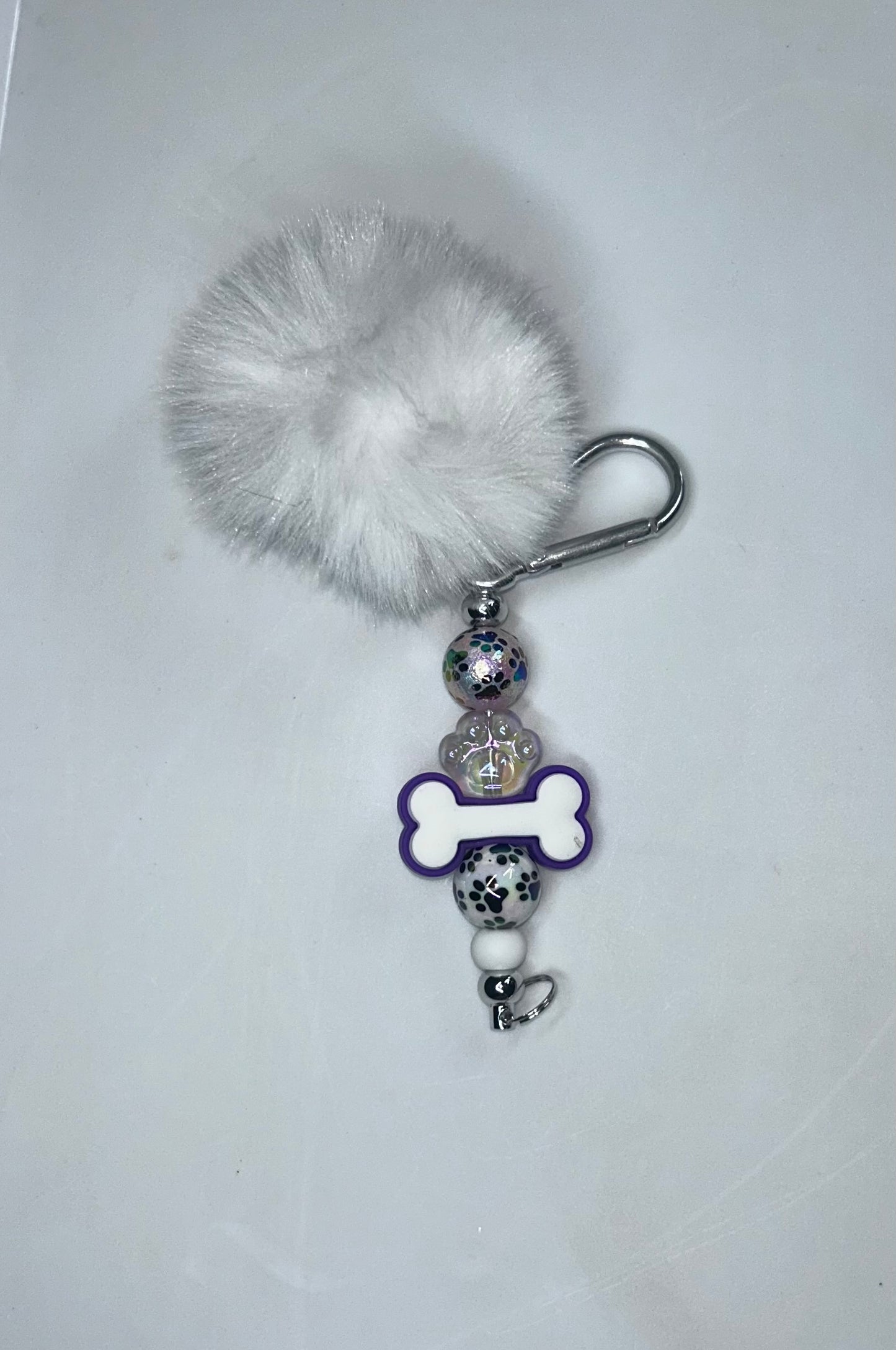 Dog Bone White Key Chain