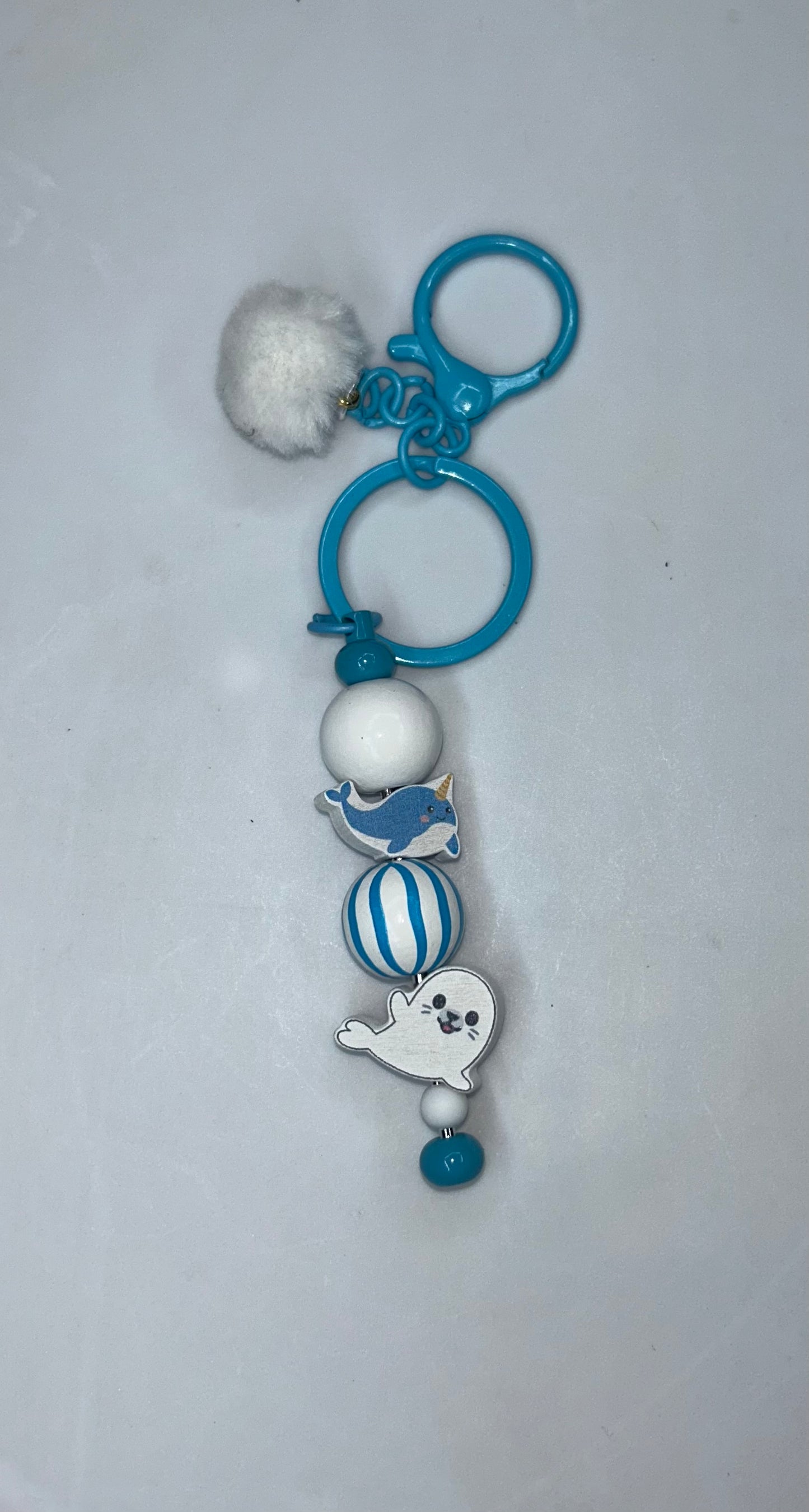 Seal and Whale Blue Key Chain