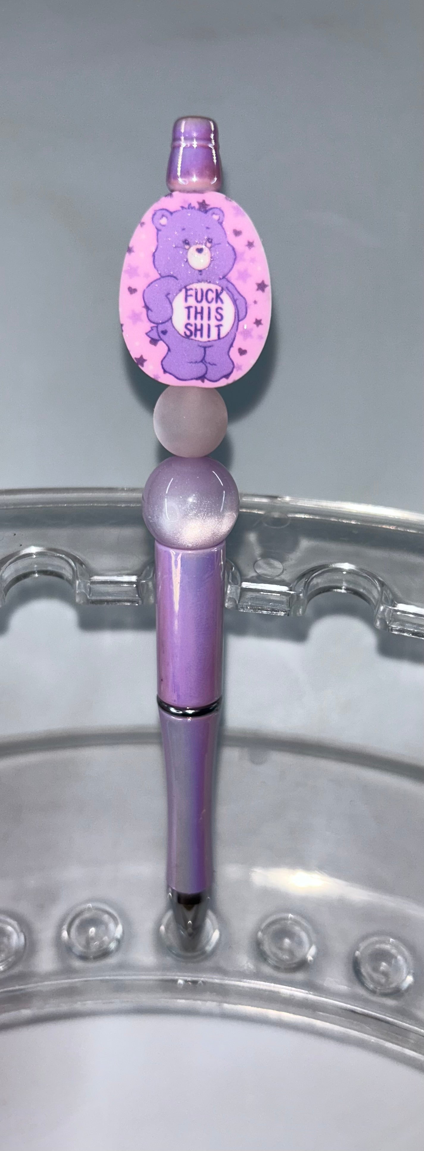 F!@# This SH!T Swear Bear Pearl Purple Pen