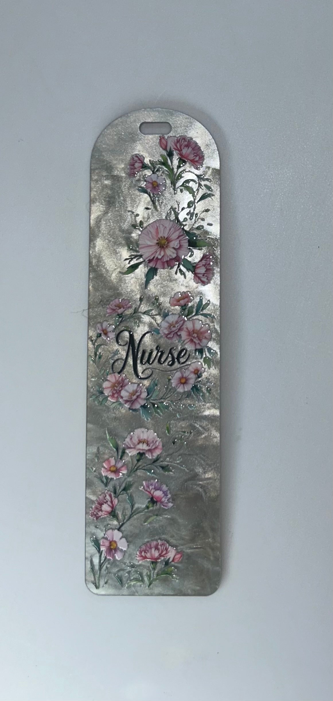 Nurse Flowers Silver Book Mark