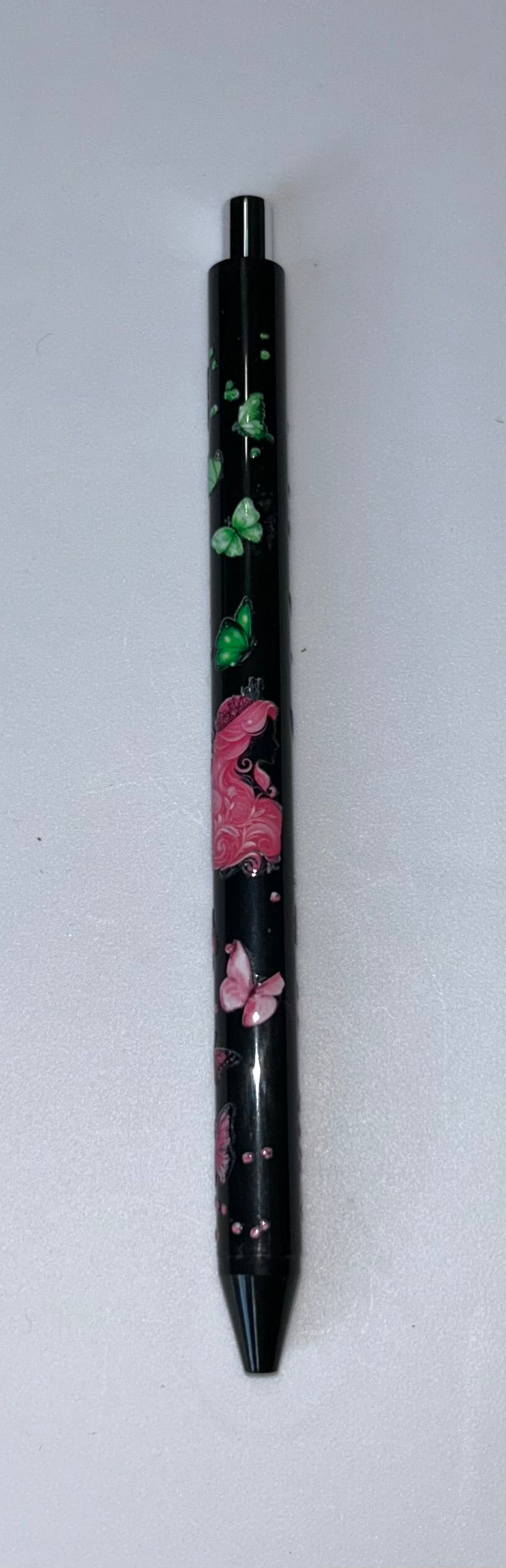 Pink and Green Fairy Wrapped Black Pen