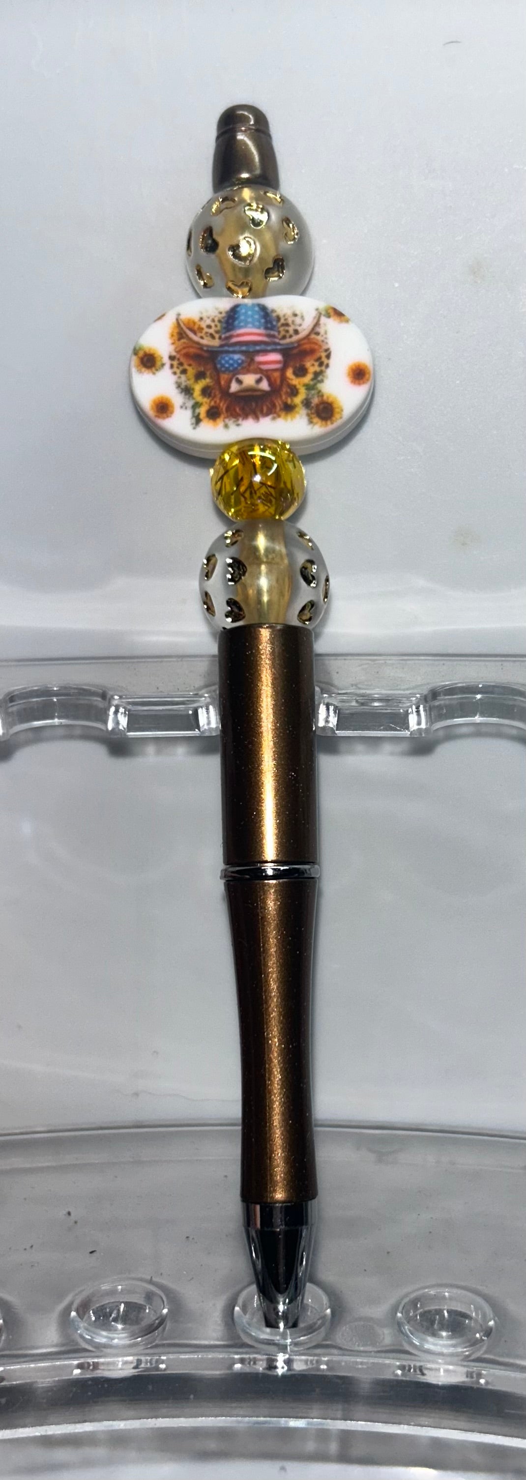 Patriot Highland Cow Gold Pen