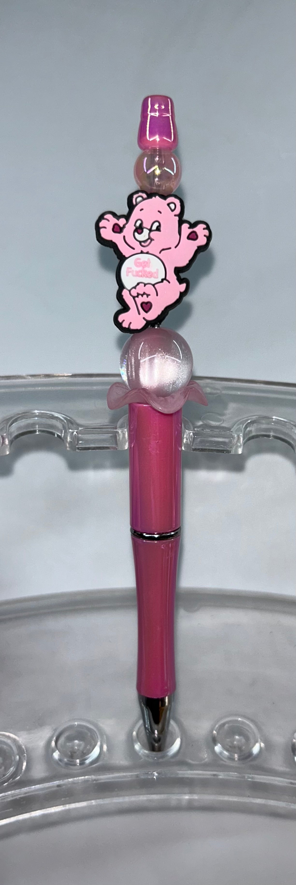 Get F!@#ed Swear Bear Pink Pen