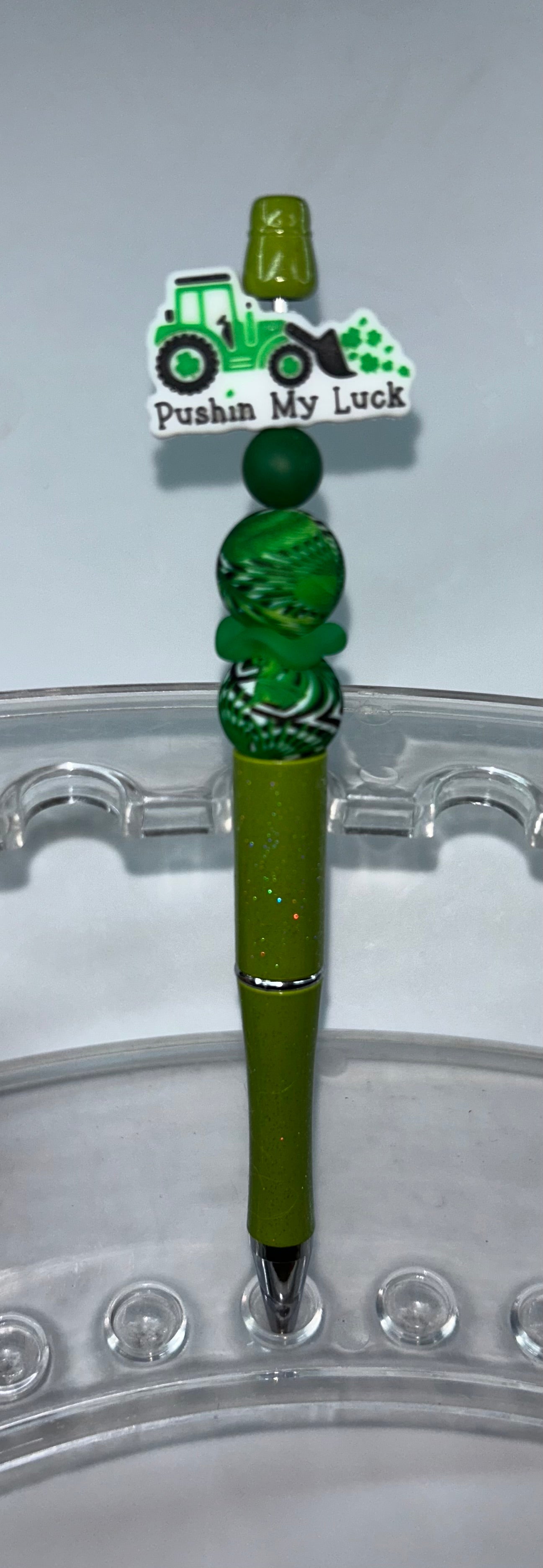 Pushing My Luck Green Glitter Pen