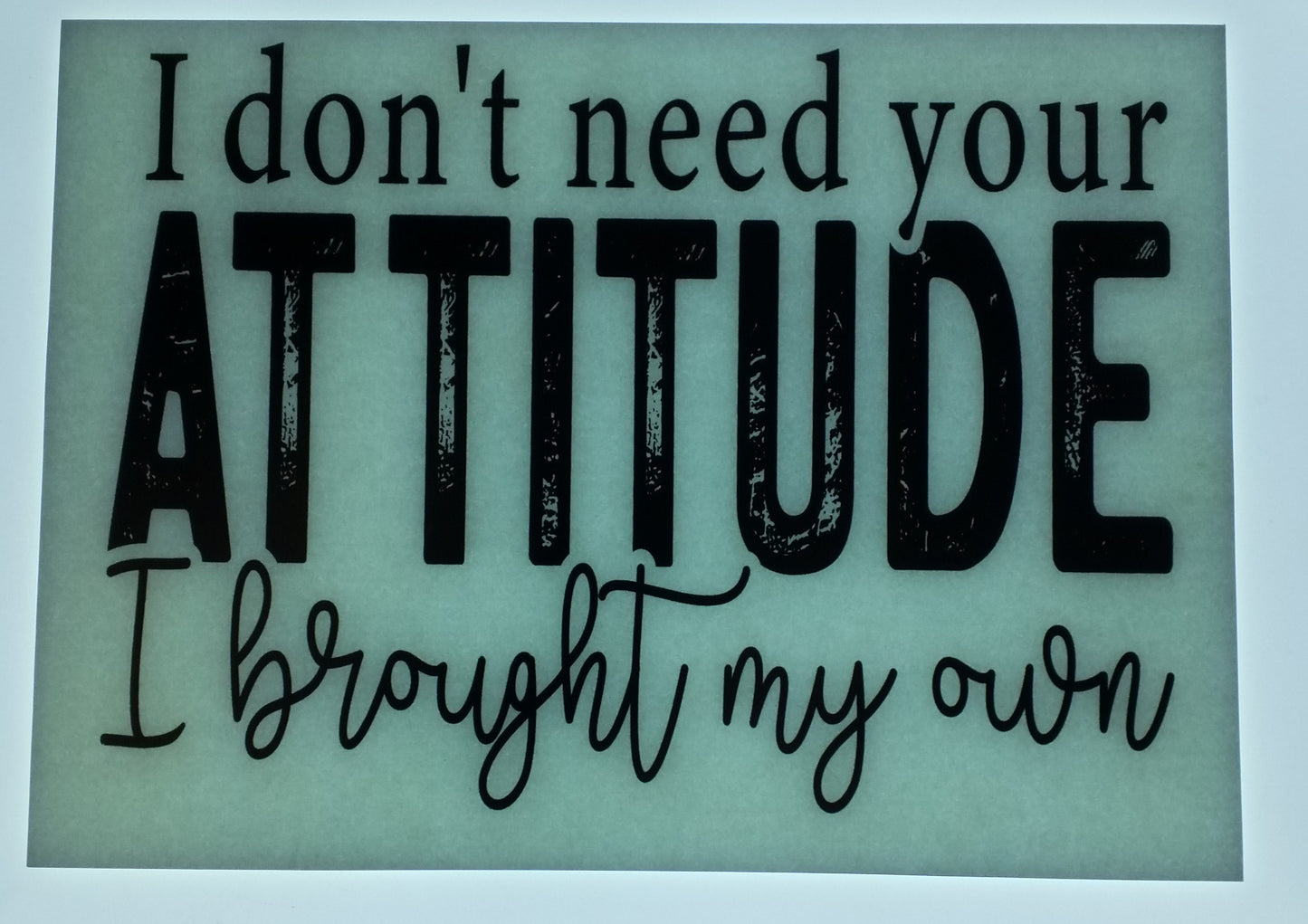 I Don't Need Your Attitude I Brought My Own