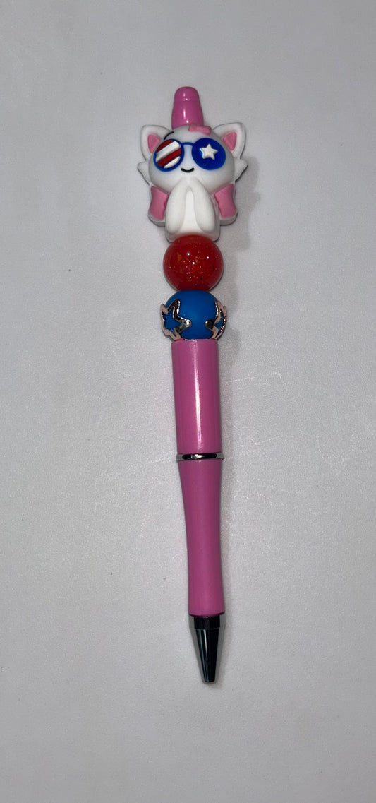 Patriotic Kitty Pink Pen