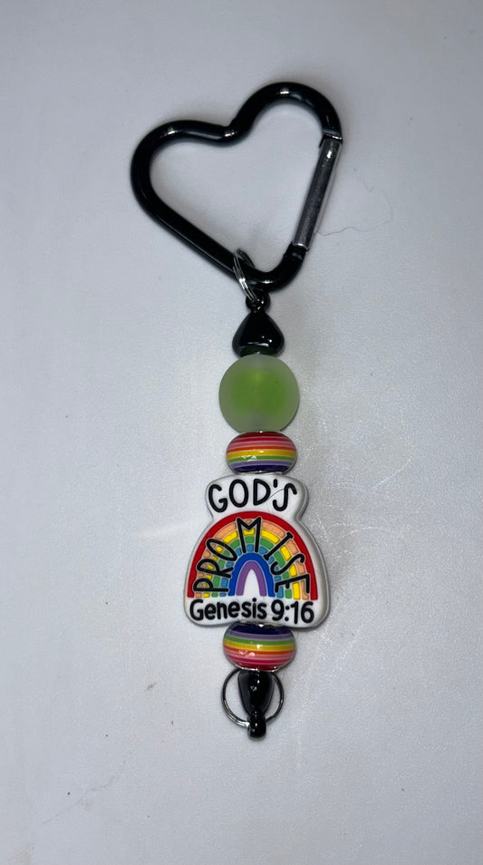 God's Promise Black Heart Keychain