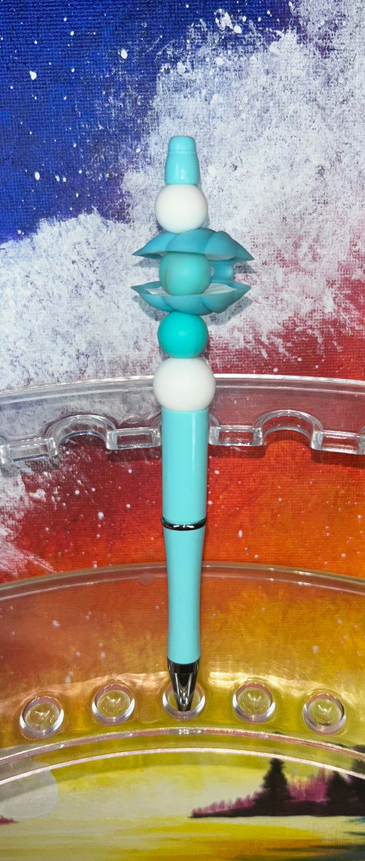 Teal Clam Shell Tiffany Blue Pen