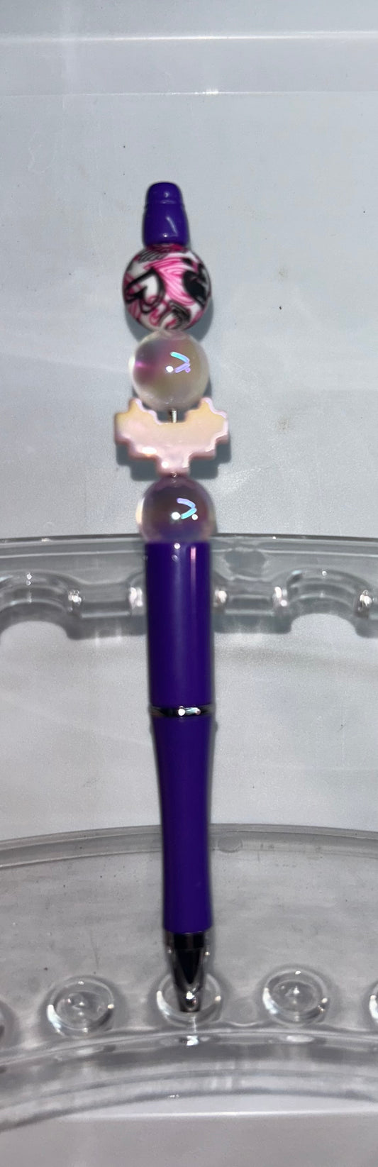 Acrylic Heart Purple Pen