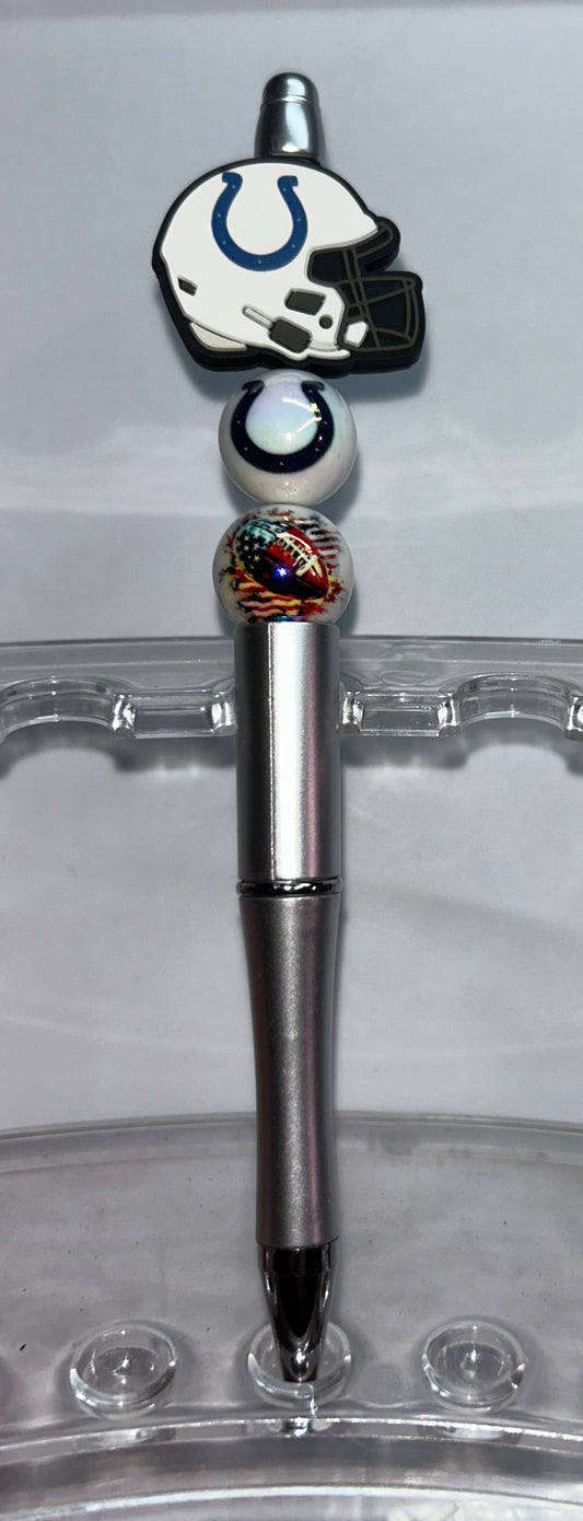 Colts Football Helmet Silver Pen