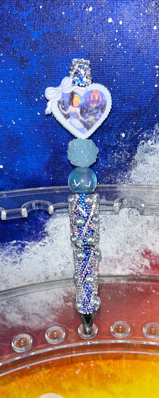 Cinderella Heart Blue Pearl Specialty Pen