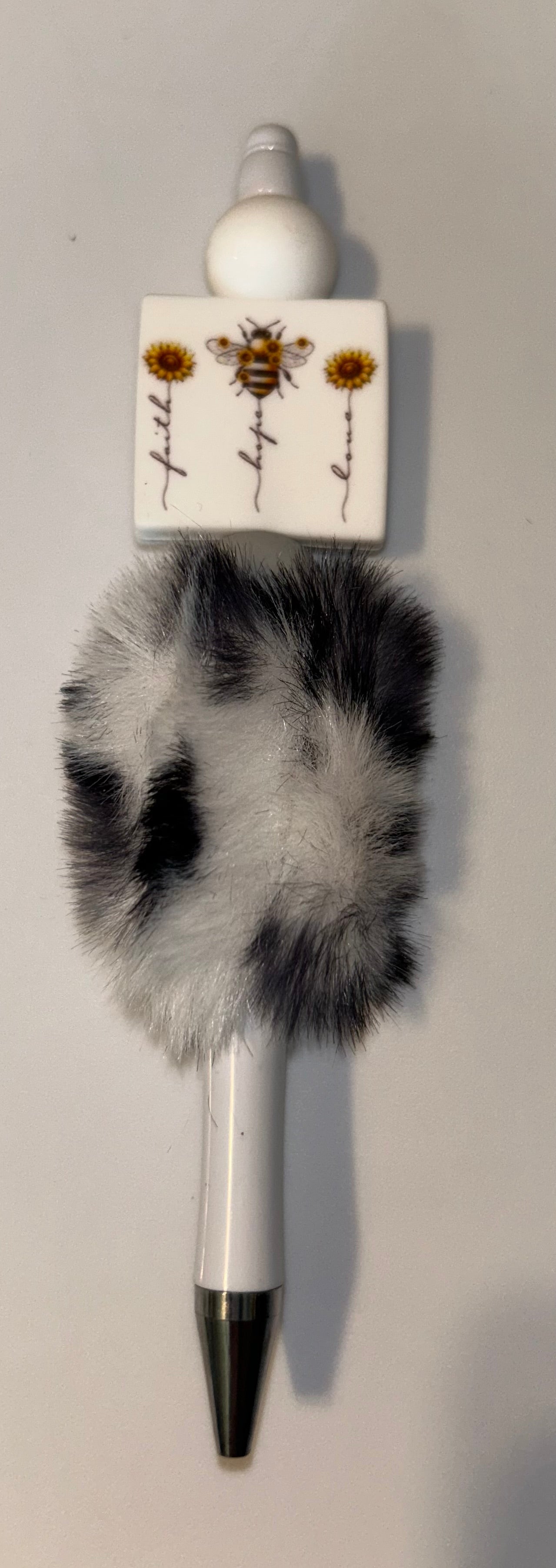 Faith, Hope, Love Black and White Fluffy
