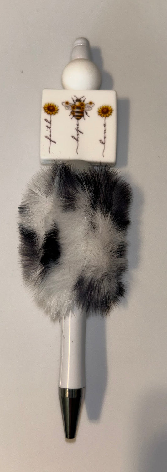 Faith, Hope, Love Black and White Fluffy