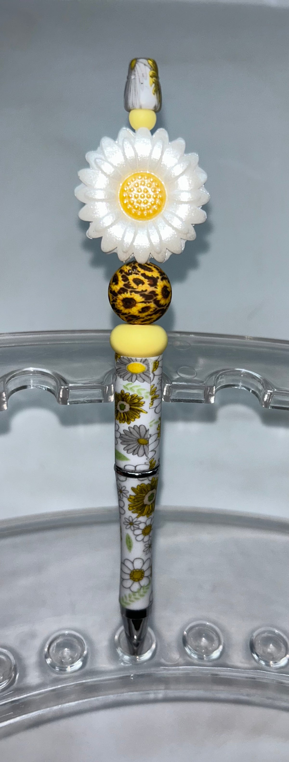 White Flower Sunflower Pen