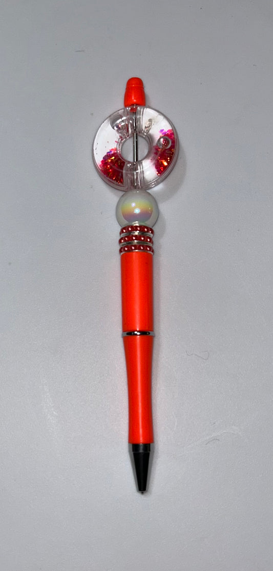 Red Round Shaker Orange Pen