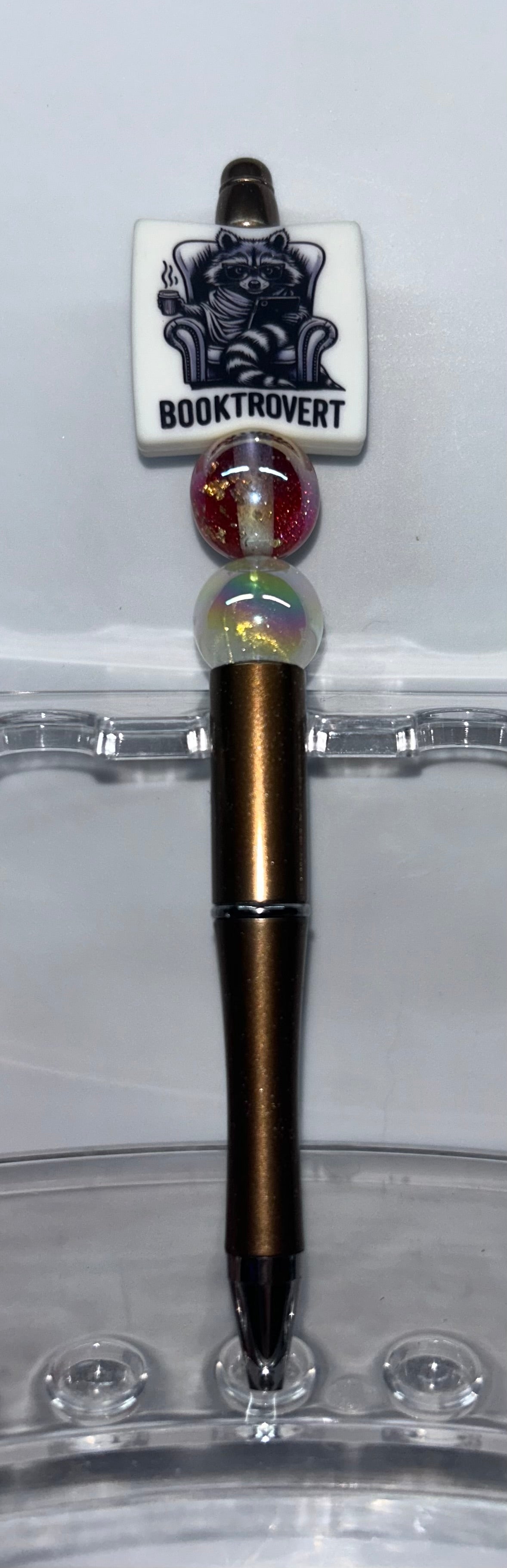 Booktrovert Raccoon Brown Pen