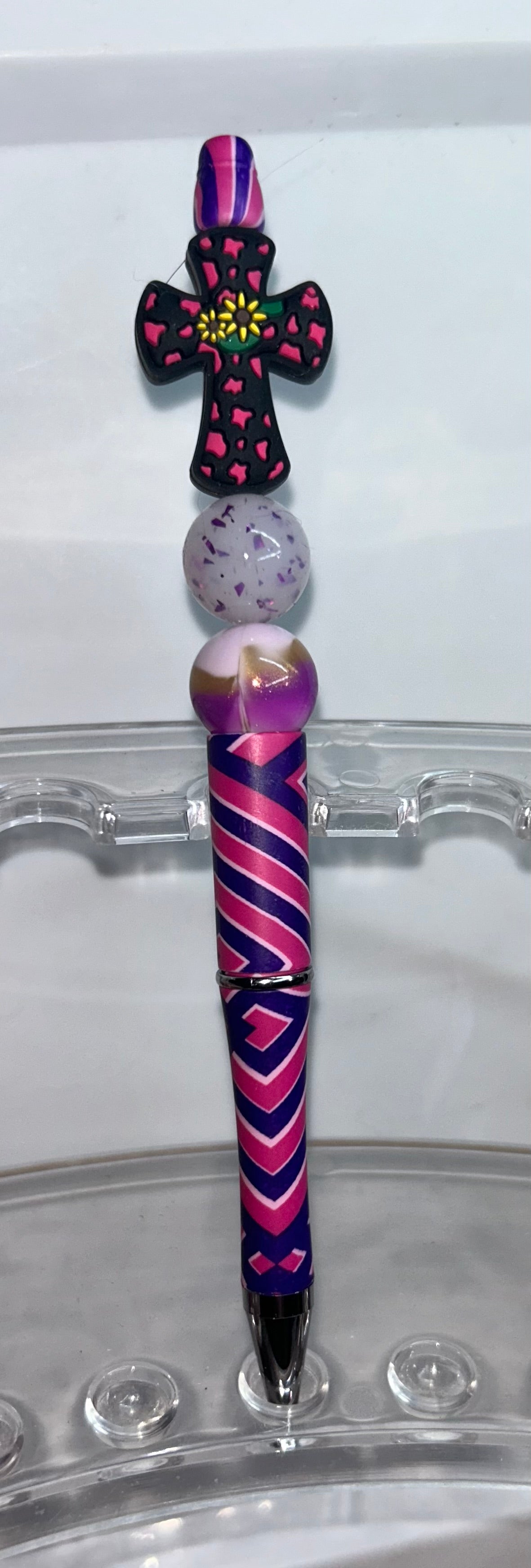 Leopard Pint Heart Pink Purple Stripe Pen