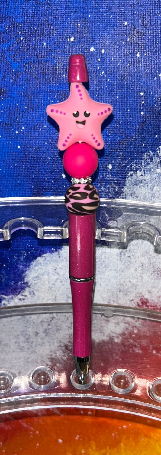 Star Fish Pink Glitter Pen