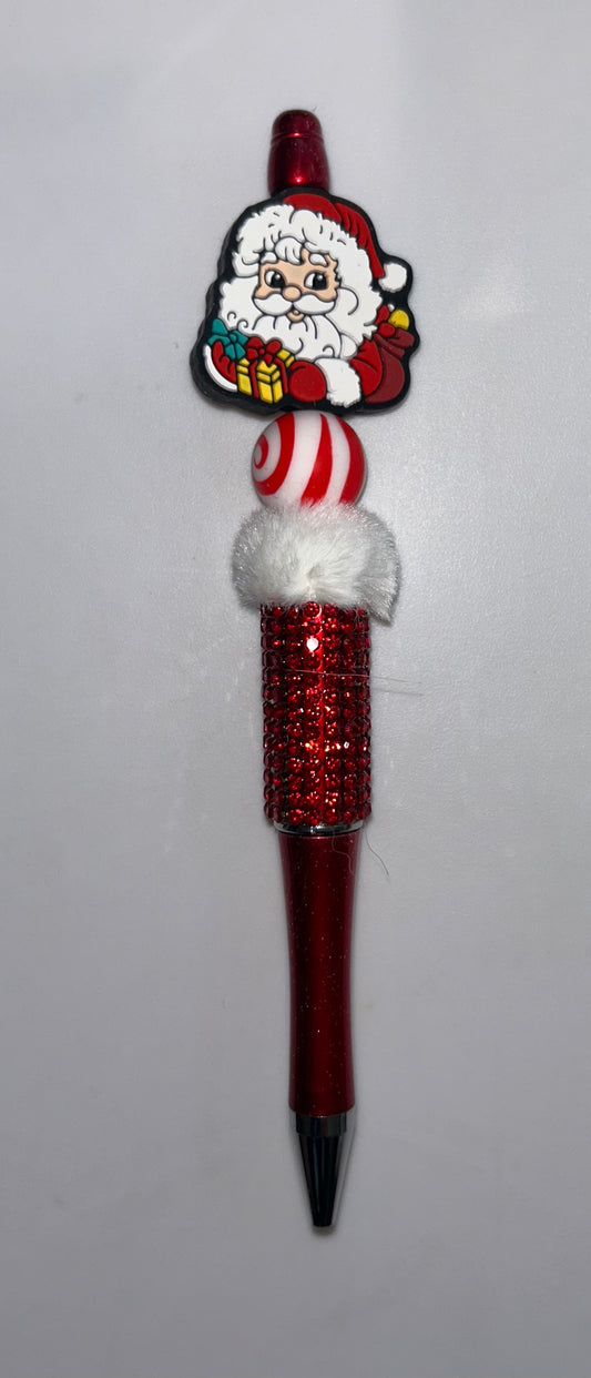 Santa Head Red Bling Pen