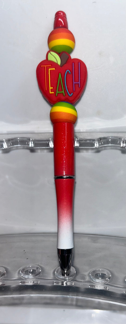 Teach Apple Red Ombre' Pen