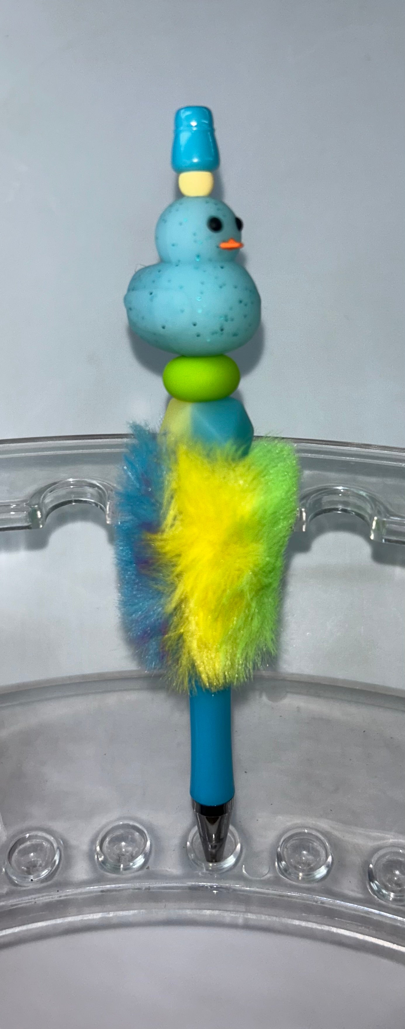 Blue Duck Rainbow PomPom Blue Pen