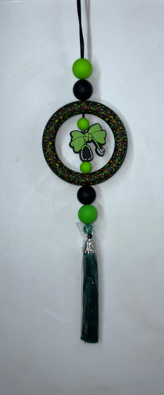 Green Nurse Bow Car Charm