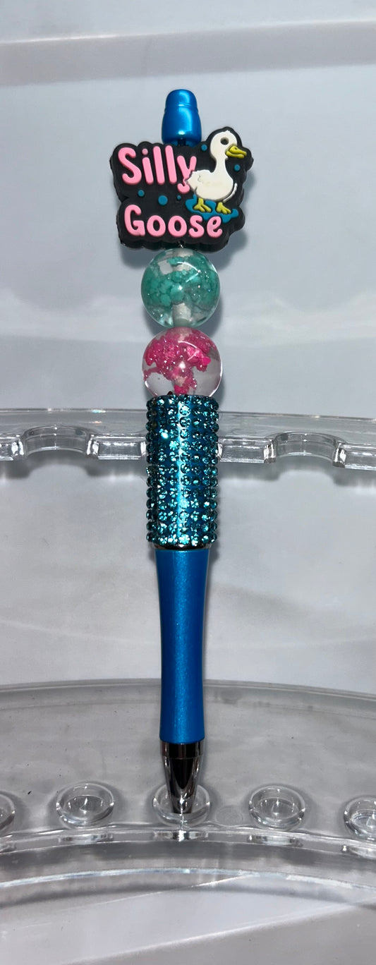 Silly Goose Blue Bling Pen