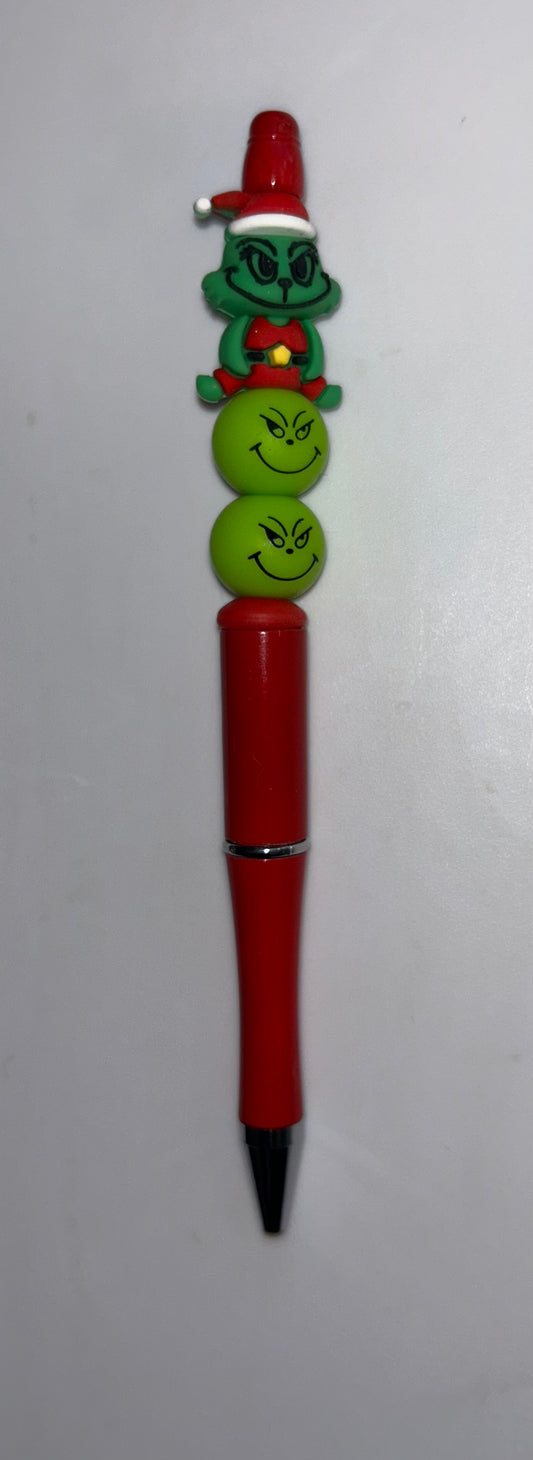 Grinch Santa Red Pen