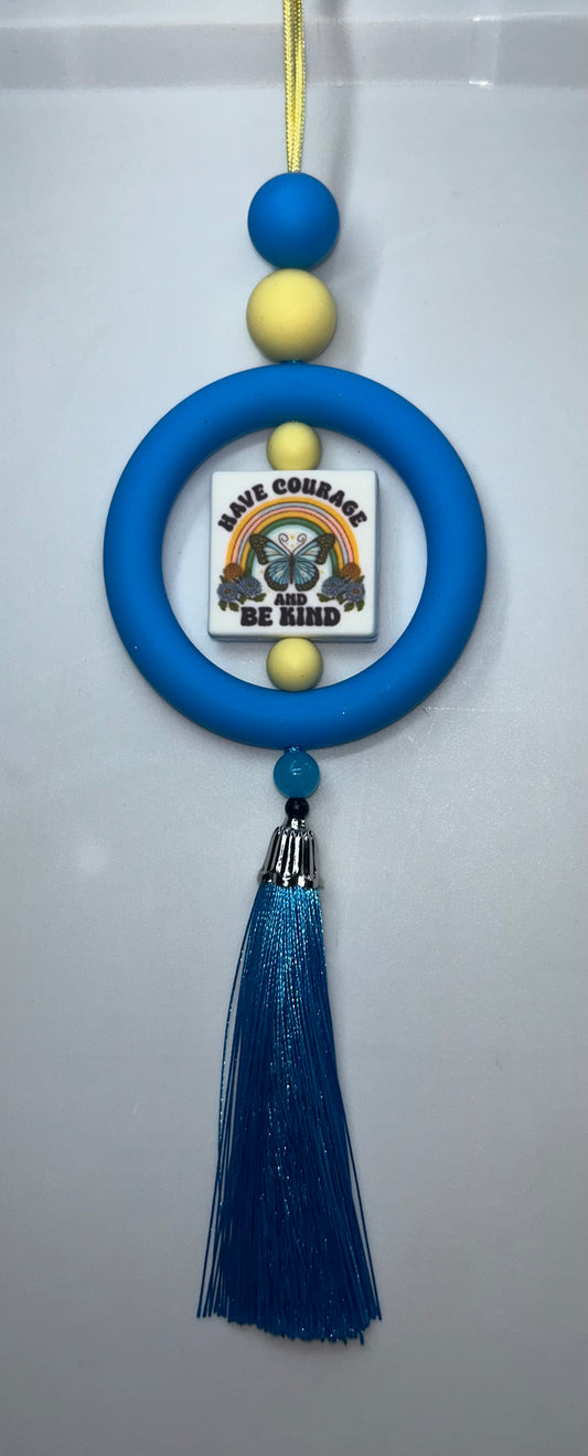 Have Courage And Be Kind Blue Car Charm