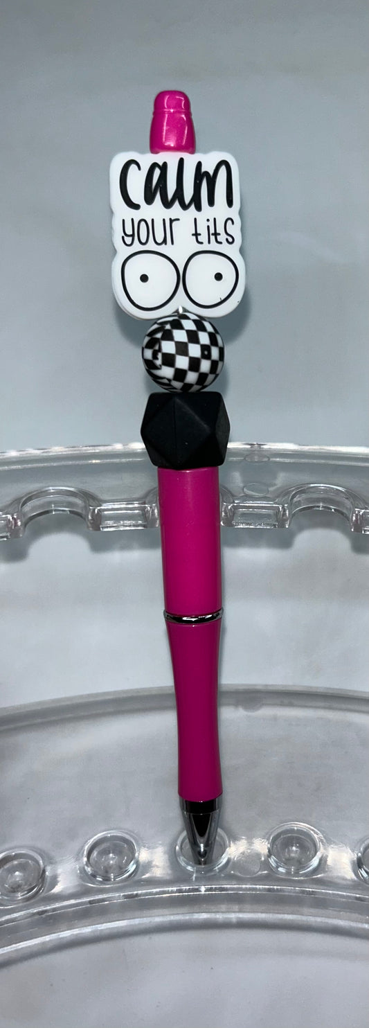 Calm Your Tits Pink Pen
