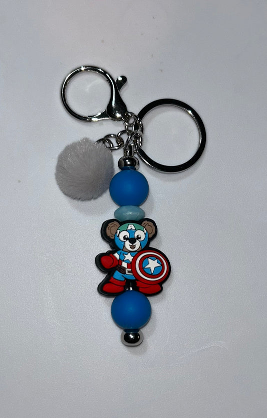 Captain America Bear Keychain