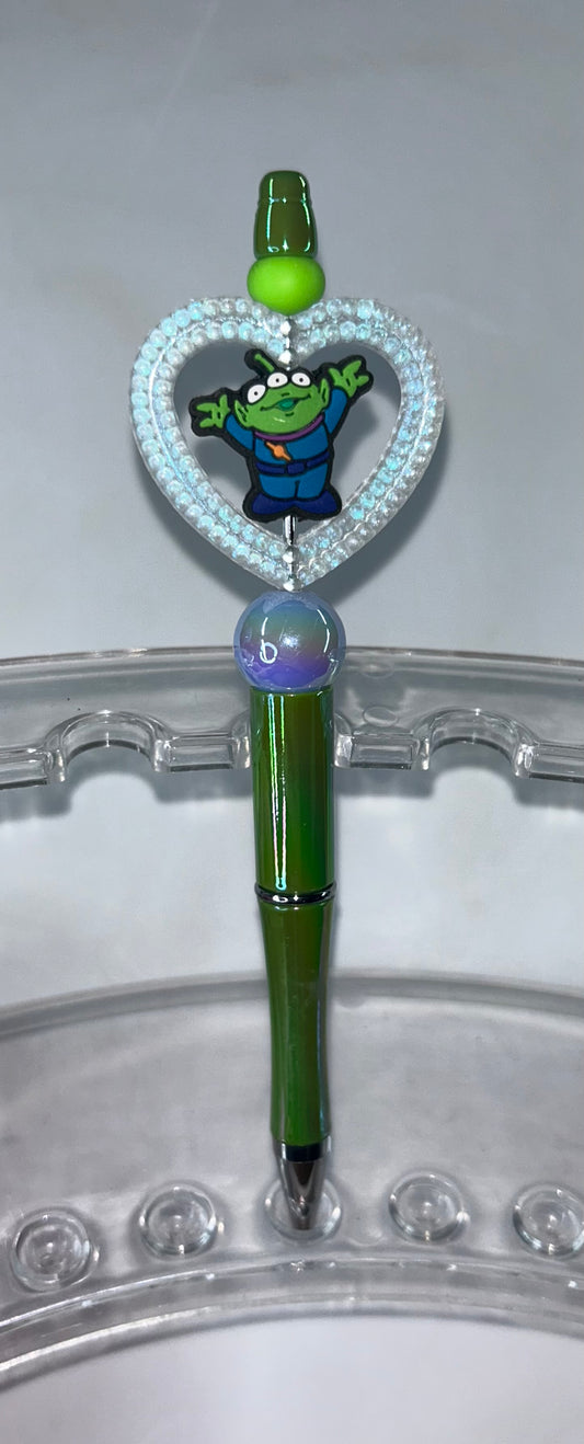 Alien Toy Story Heart Green Pen