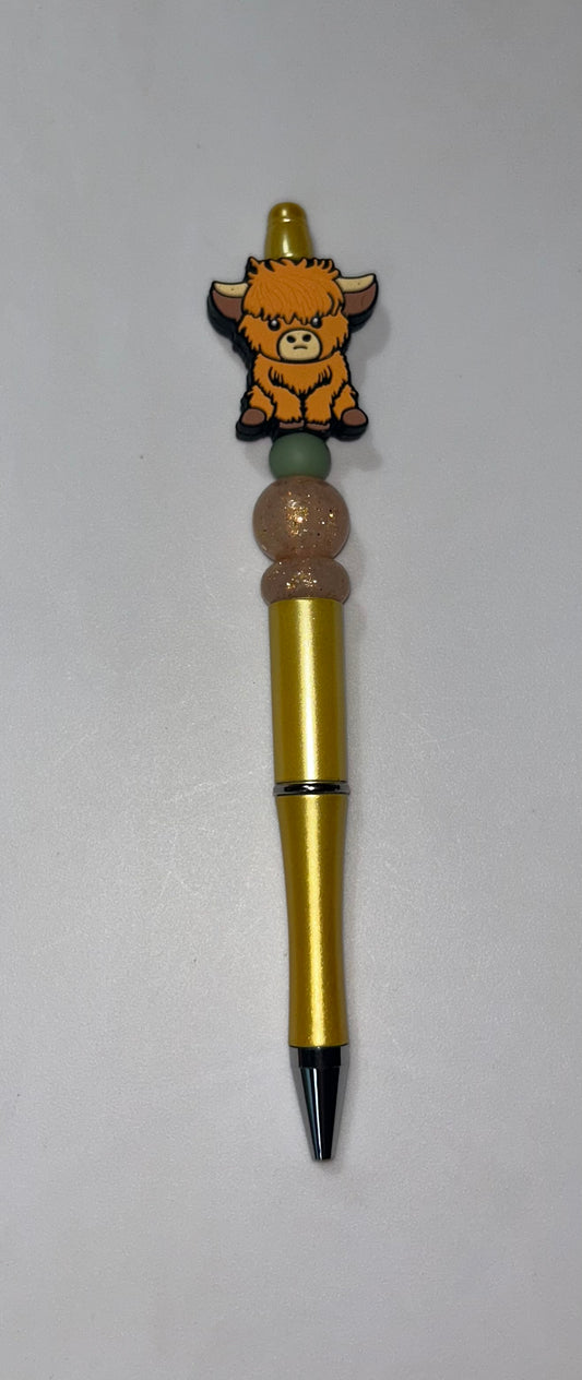 Disgruntle Highland Cow Yellow Pen